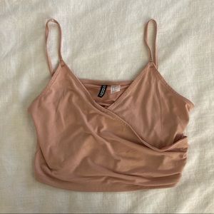 H&M blush pink surplice tank